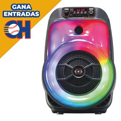 Bocina Amplificada 6.5 con Bluetooth, Luces LED y Micrófono