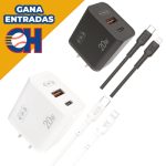 Cargador 2 Puertos USB y Tipo Compatible Con iPhone 1 Metro 20W