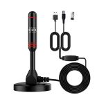 Antena HD de Imán para TV  VHF/UHF, 5 dB de Ganancia, Base Magnética