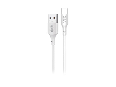 Cable USB a Tipo C Blanco 1 metro 2.4 A