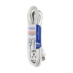 Extensión Eléctrica Hogar Y Oficina 4 Metros Color Blanco