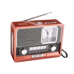 Radio Portátil Estilo Retro CE-C29AMBT  AM/FM, Reloj, LED, AUX y Correa