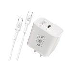 Combo Cargador tipo C a C Blanco