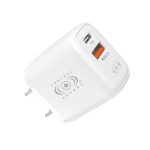 Cargador USB Y Tipo C PD 38W Blanco Carga Rápida