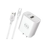 Combo Cargador Tipo C 2.4AMP Blanco
