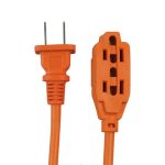 Extensión Eléctrica Uso Rudo 15 Metros Reforzada Color Naranja