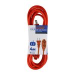 Extensión Eléctrica Uso Rudo 4 Metros Reforzada Color Naranja
