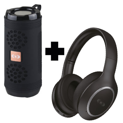 kit de Audífonos Bluetooth con Cancelación de Ruido CE-AD14 + Bocina Portátil CE-B617