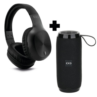 kit de Audífonos Diadema + Bocina Bluetooth Portátil