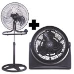 kit de Ventilador de Pedestal 18 3 en 1 + Ventilador de 9 para Escritorio
