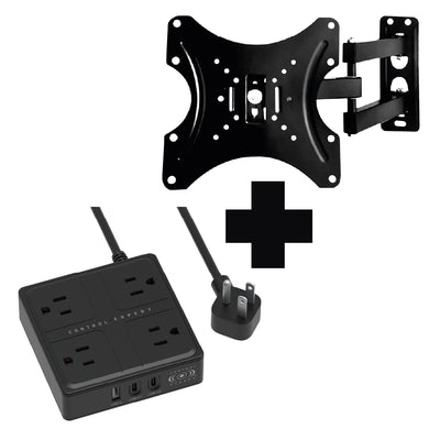 Kit soporte articulado para pantalla de 14-43 pulgadas mas multicontacto de 4 entradas