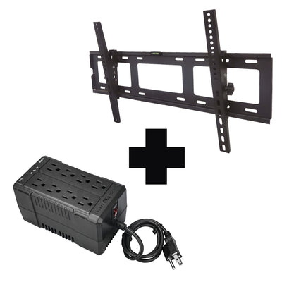 Kit soporte fijo para pantalla de 50-110 mas regulador de 8 conectores 1000VA