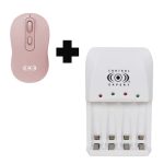 kit mouse colores mas cargador para pilas recargables AA y AAA