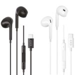 Audífonos con Cable Tipo C CE-CAU10  Sonido Estéreo, Micrófono Colores Blanco y Negro