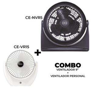 kit de Ventilador 9″ 35W y ventilador portatil y recargable