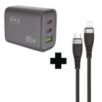 kit turbo cargador 65W mas cables de turbo carga para Iphone