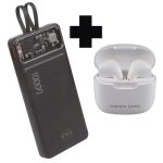kit power bank mas audifonos portatiles con conexion bluetooth